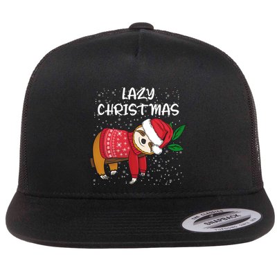 Merry Christmas Santa Sloth Merry Slothmas Lazy Christmas Gift Flatbill Hat