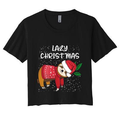 Merry Christmas Santa Sloth Merry Slothmas Lazy Christmas Gift Crop Top