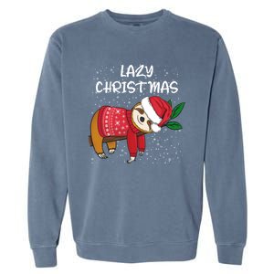 Merry Christmas Santa Sloth Merry Slothmas Lazy Christmas Gift Garment-Dyed Sweatshirt