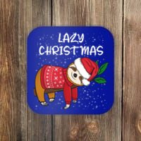 Merry Christmas Santa Sloth Merry Slothmas Lazy Christmas Gift Coaster