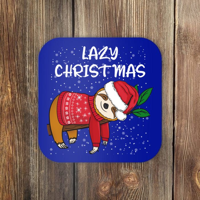 Merry Christmas Santa Sloth Merry Slothmas Lazy Christmas Gift Coaster