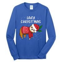 Merry Christmas Santa Sloth Merry Slothmas Lazy Christmas Gift Tall Long Sleeve T-Shirt