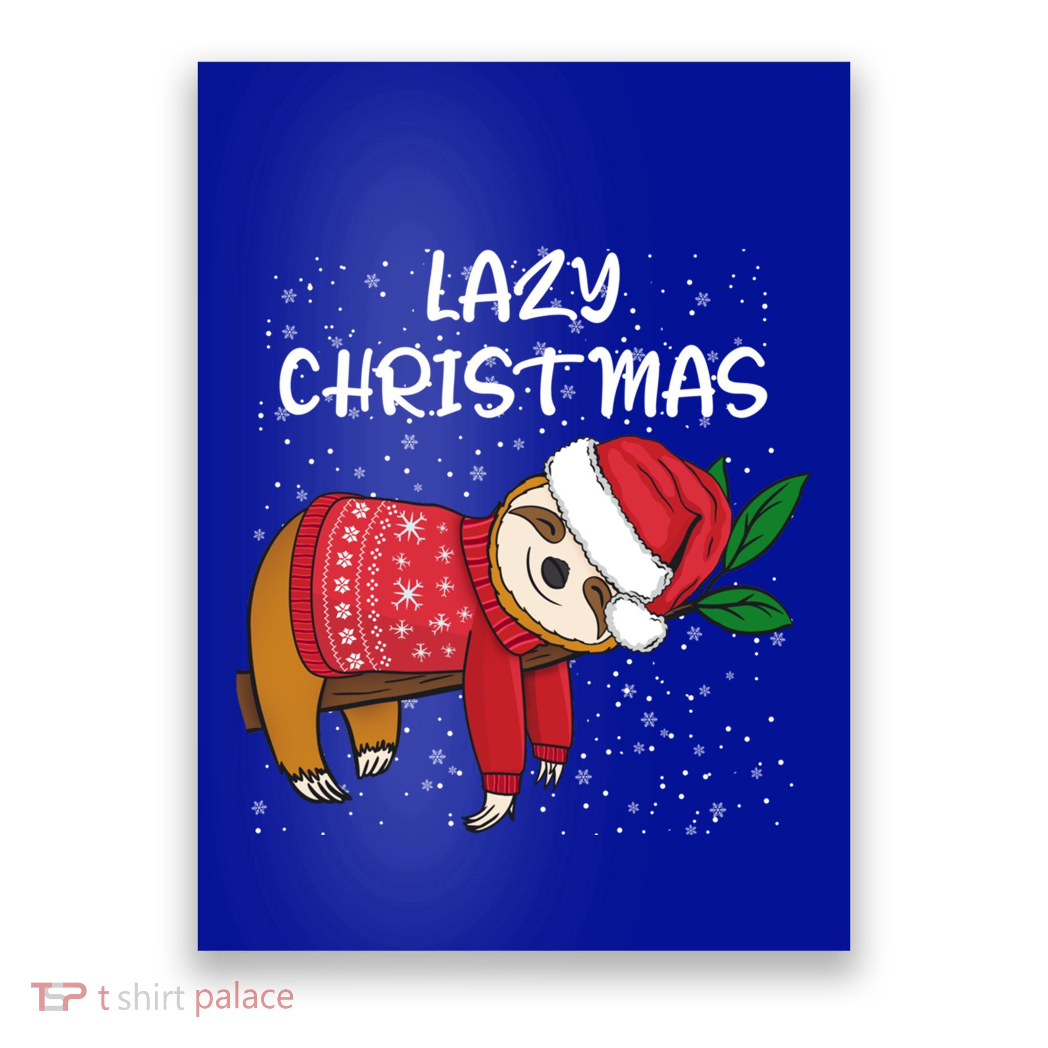 Merry Christmas Santa Sloth Merry Slothmas Lazy Christmas Gift Poster