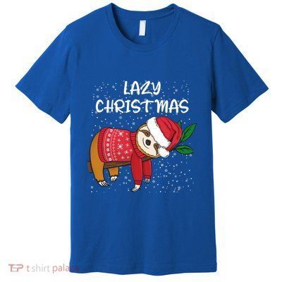Merry Christmas Santa Sloth Merry Slothmas Lazy Christmas Gift Premium T-Shirt