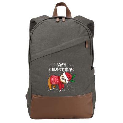 Merry Christmas Santa Sloth Merry Slothmas Lazy Christmas Gift Cotton Canvas Backpack