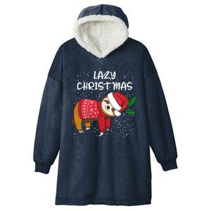 Merry Christmas Santa Sloth Merry Slothmas Lazy Christmas Gift Hooded Wearable Blanket