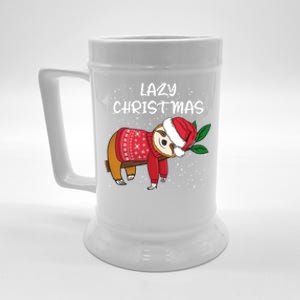 Merry Christmas Santa Sloth Merry Slothmas Lazy Christmas Gift Beer Stein