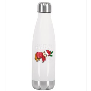 Merry Christmas Santa Sloth Merry Slothmas Lazy Christmas Gift Stainless Steel Insulated Water Bottle