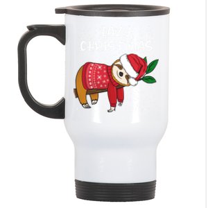 Merry Christmas Santa Sloth Merry Slothmas Lazy Christmas Gift Stainless Steel Travel Mug