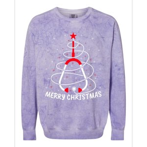 Merry Christmas Stethoscope Nursing Nurse Christmas Tree Gift Colorblast Crewneck Sweatshirt