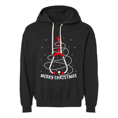 Merry Christmas Stethoscope Nursing Nurse Christmas Tree Gift Garment-Dyed Fleece Hoodie