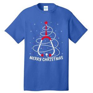 Merry Christmas Stethoscope Nursing Nurse Christmas Tree Gift Tall T-Shirt