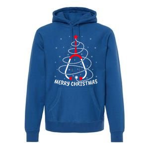 Merry Christmas Stethoscope Nursing Nurse Christmas Tree Gift Premium Hoodie