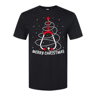 Merry Christmas Stethoscope Nursing Nurse Christmas Tree Gift Softstyle CVC T-Shirt