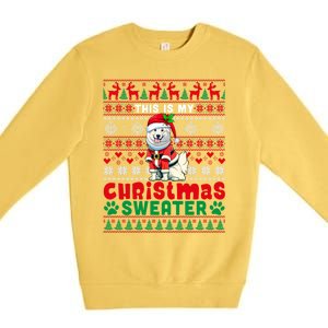 My Christmas Sweater Costume Santa Samoyed Lover Owner Meaningful Gift Premium Crewneck Sweatshirt