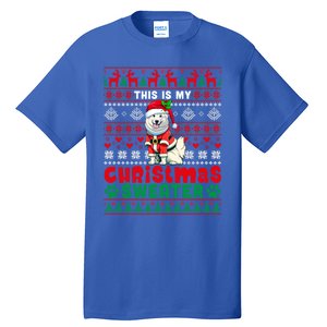 My Christmas Sweater Costume Santa Samoyed Lover Owner Meaningful Gift Tall T-Shirt