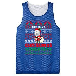 My Christmas Sweater Costume Santa Samoyed Lover Owner Meaningful Gift Mesh Reversible Basketball Jersey Tank