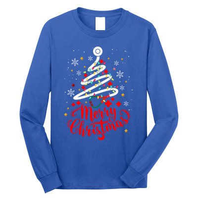 Merry Christmas Stethoscope Tree Cute Medical Rn Nurse Xmas Gift Long Sleeve Shirt