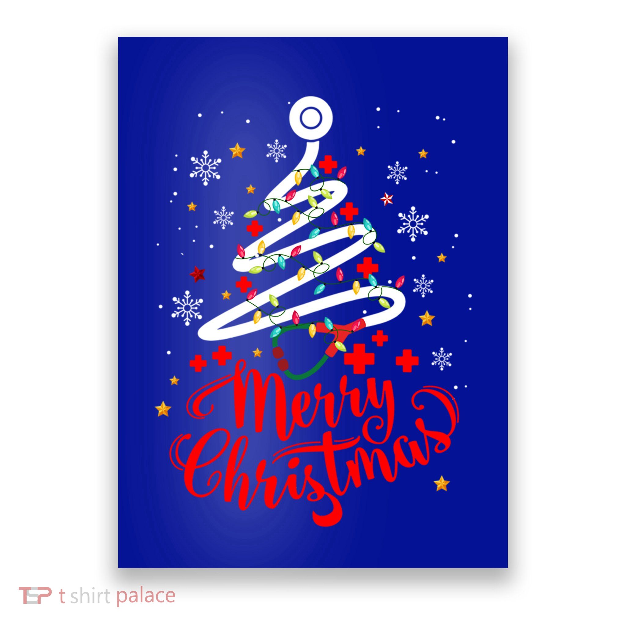 Merry Christmas Stethoscope Tree Cute Medical Rn Nurse Xmas Gift Poster