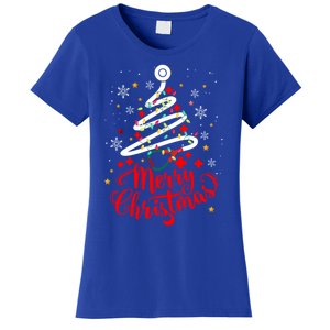 Merry Christmas Stethoscope Tree Cute Medical Rn Nurse Xmas Gift Women's T-Shirt