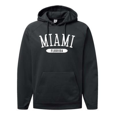 Miami Classic Style Miami Florida FL Performance Fleece Hoodie