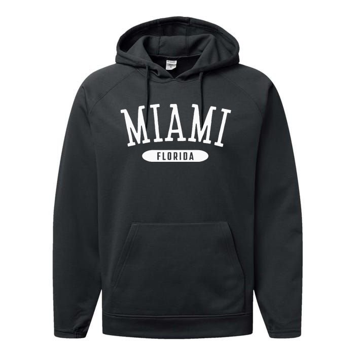 Miami Classic Style Miami Florida FL Performance Fleece Hoodie