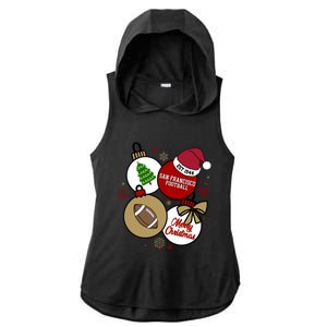 Merry Christmas San Francisco Football Est 1944 Ladies PosiCharge Tri-Blend Wicking Draft Hoodie Tank