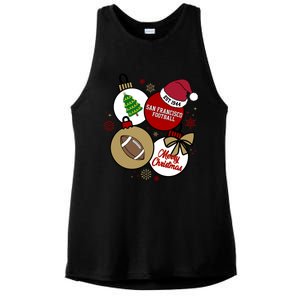 Merry Christmas San Francisco Football Est 1944 Ladies PosiCharge Tri-Blend Wicking Tank