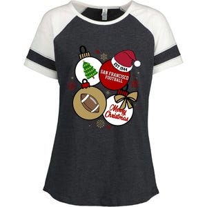 Merry Christmas San Francisco Football Est 1944 Enza Ladies Jersey Colorblock Tee