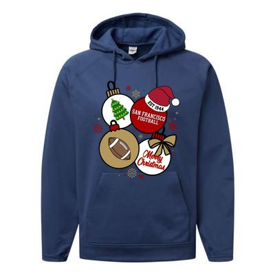 Merry Christmas San Francisco Football Est 1944 Performance Fleece Hoodie