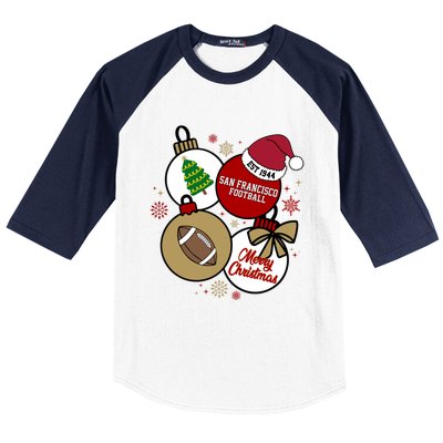 Merry Christmas San Francisco Football Est 1944 Baseball Sleeve Shirt