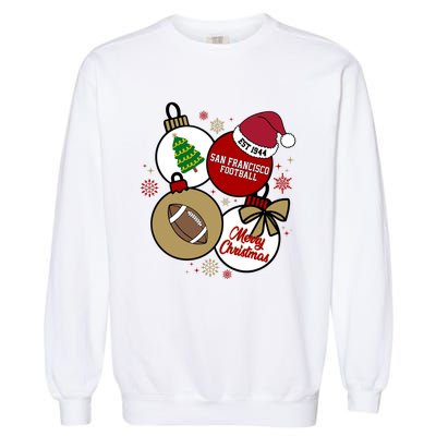 Merry Christmas San Francisco Football Est 1944 Garment-Dyed Sweatshirt