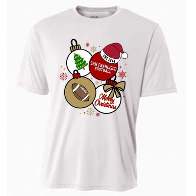 Merry Christmas San Francisco Football Est 1944 Cooling Performance Crew T-Shirt