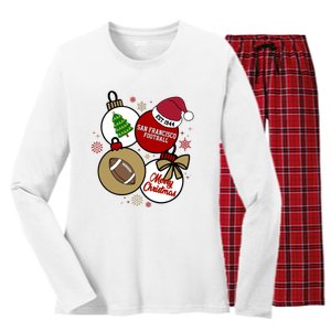 Merry Christmas San Francisco Football Est 1944 Women's Long Sleeve Flannel Pajama Set 