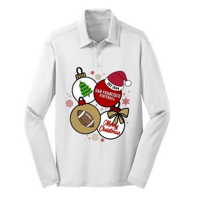 Merry Christmas San Francisco Football Est 1944 Silk Touch Performance Long Sleeve Polo