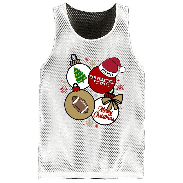 Merry Christmas San Francisco Football Est 1944 Mesh Reversible Basketball Jersey Tank