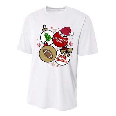 Merry Christmas San Francisco Football Est 1944 Performance Sprint T-Shirt