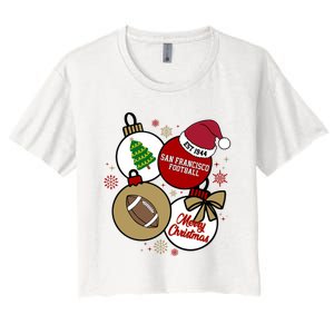 Merry Christmas San Francisco Football Est 1944 Women's Crop Top Tee