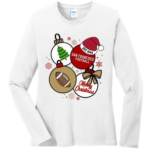 Merry Christmas San Francisco Football Est 1944 Ladies Long Sleeve Shirt