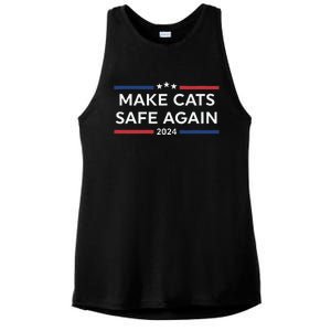 Make Cats Safe Again Funny 2024 Presidential Election Ladies PosiCharge Tri-Blend Wicking Tank