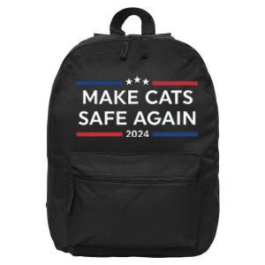 Make Cats Safe Again Funny 2024 Presidential Election 16 in Basic Backpack