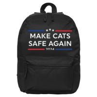 Make Cats Safe Again Funny 2024 Presidential Election 16 in Basic Backpack