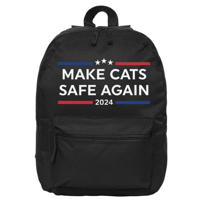 Make Cats Safe Again Funny 2024 Presidential Election 16 in Basic Backpack