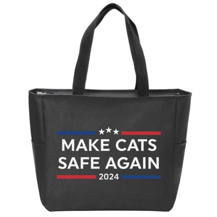 Make Cats Safe Again Funny 2024 Presidential Election Zip Tote Bag