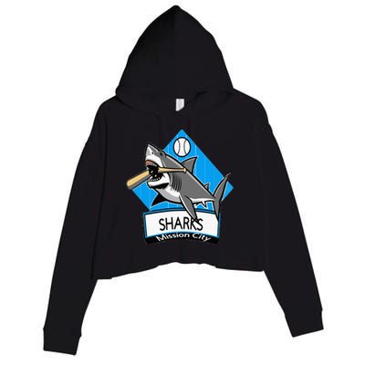 Mission City Sharks Baseball Crop Fleece Hoodie