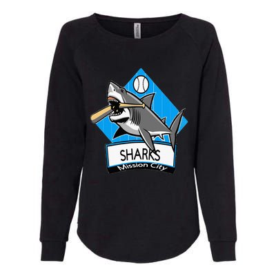 Mission City Sharks Baseball Womens California Wash Sweatshirt