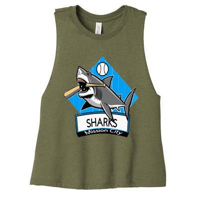 Mission City Sharks Baseball Women's Racerback Cropped Tank