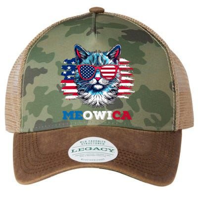 Meowica Cat Sunglasses American Flag Usa Cat 4th Of July Legacy Tie Dye Trucker Hat