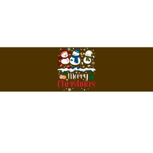 Merry Christmas Snowman Buffalo Plaid Xmas Tree Snowflakes Bumper Sticker