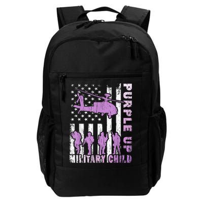 Military Child Shirt Purple Up American Flag Helicopter Kid Backpack